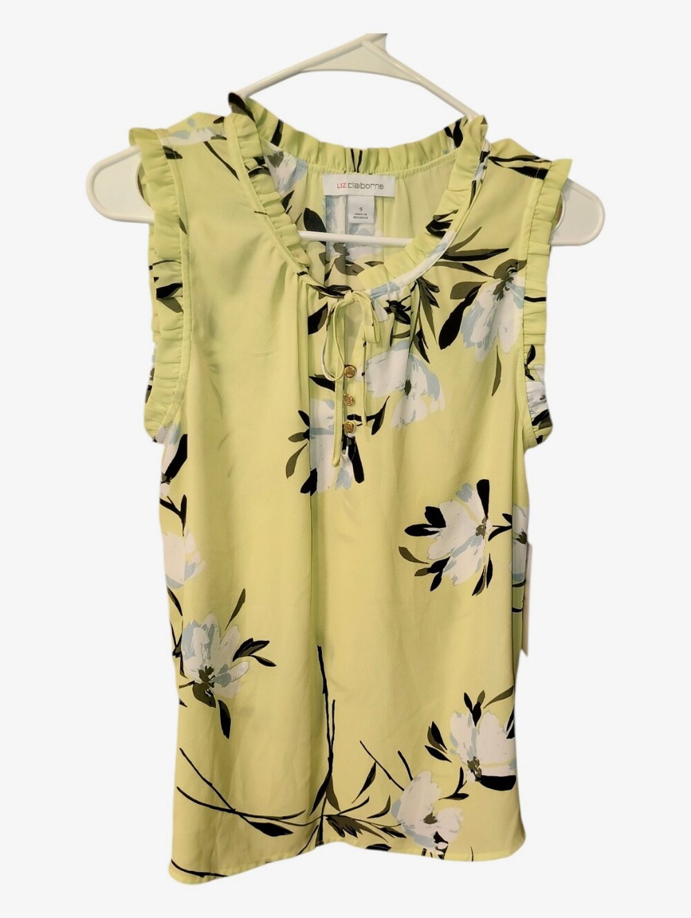 Liz Claiborne Floral Sheer Sleeveless Blouse NWT.